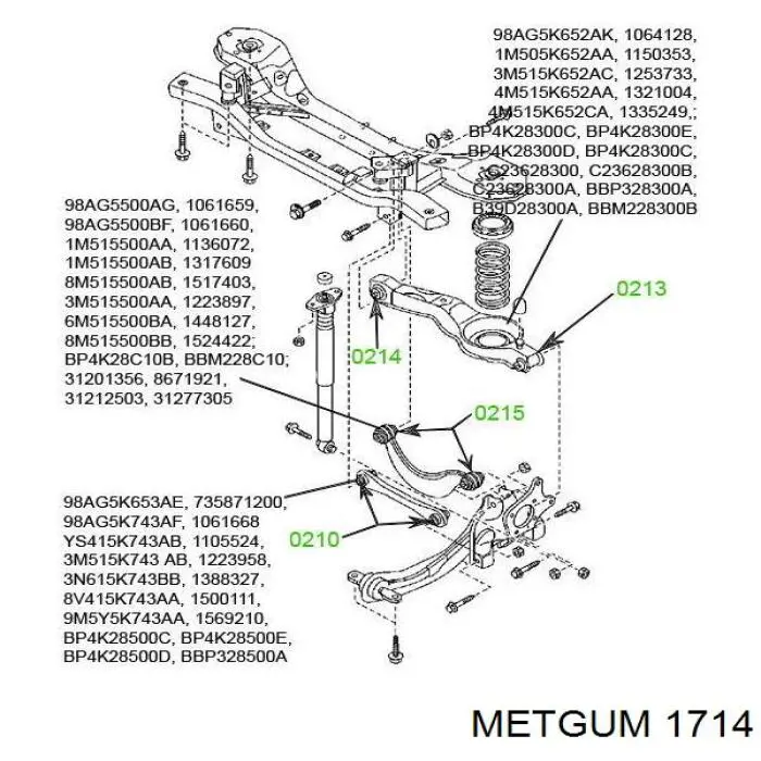 Купити 1714 Metgum Сайлентблок передньої підвіски