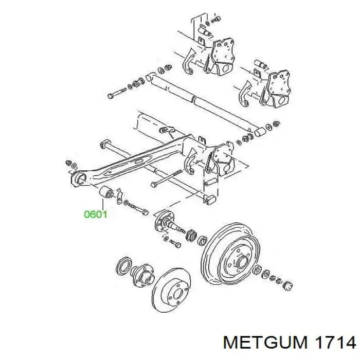 Сайлентблок нижнього важеля передньої підвіски Metgum 1714 ціна, від 4.35 USD