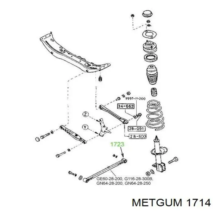 1714 Metgum Сайлентблок переднього нижнього важеля