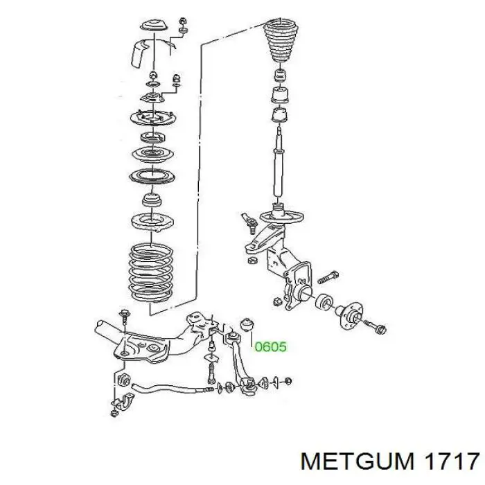 1717 Metgum Втулка стабілізатора переднього