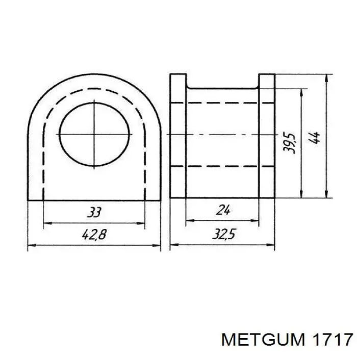 Втулка стабілізатора переднього 1717 Metgum