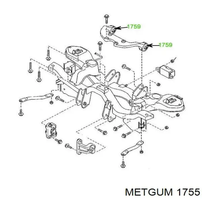Купити 1755 Metgum Сайлентблок заднього нижнього важеля