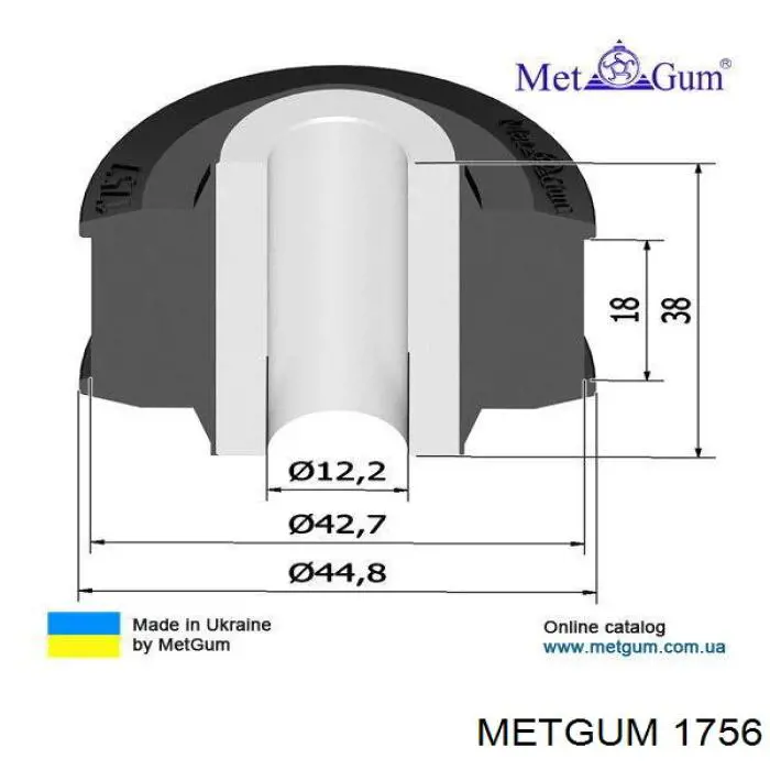 Сайлентблок заднього нижнього важеля Metgum 1756 ціна, від 6.60 USD