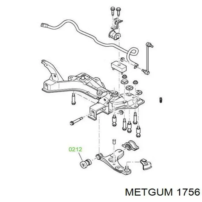 Сайлентблок заднього нижнього важеля Metgum 1756 ціна, від 6.60 USD