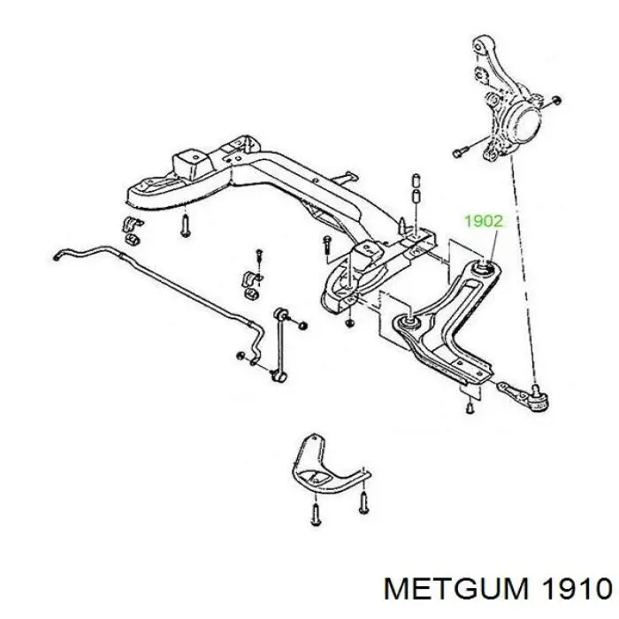 Втулка стабілізатора заднього 1910 Metgum