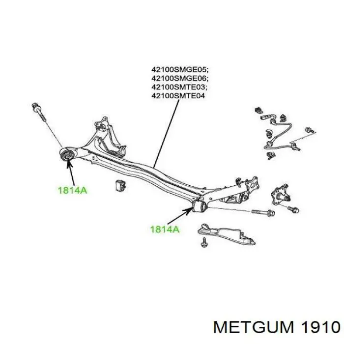 1910 Metgum Опора стабілізатора