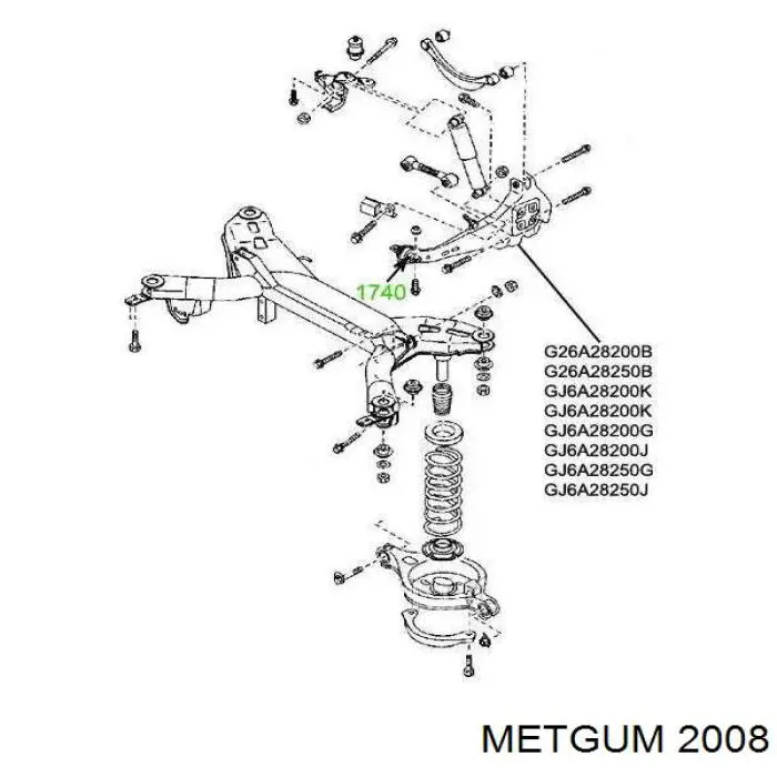 Втулка стійки заднього стабілізатора Metgum 2008