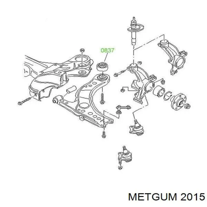 Пильник направляючої супортугальмівного, переднього 2015 Metgum