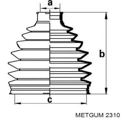 Подушка (опора) двигуна, задня (сайлентблок) 2310 Metgum