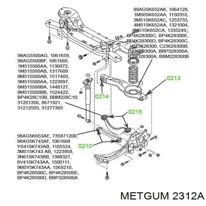 С/блок нижнього важеля Metgum 2312A
