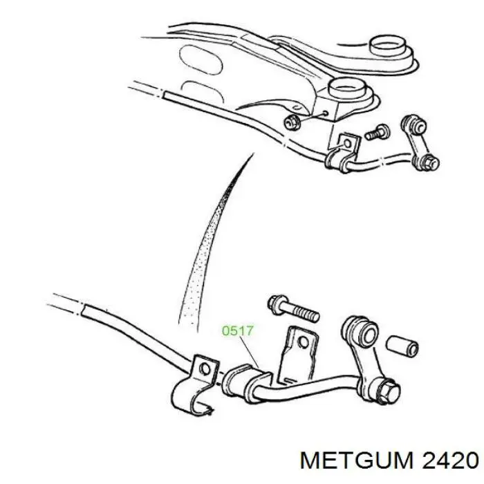 Втулки на задні амортизатори Metgum 2420