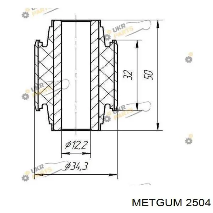 Сайлентблок заднього верхнього важеля 2504 Metgum