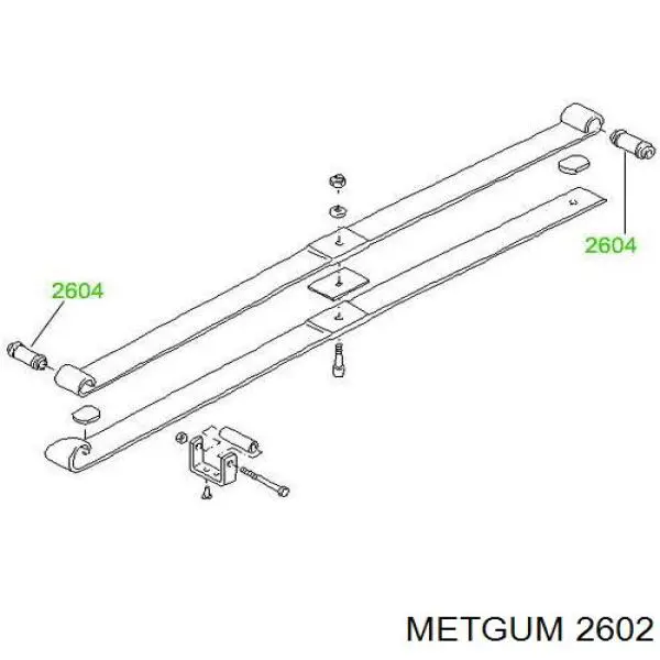 Сайлентблок стабілізатора, заднього Metgum 2602