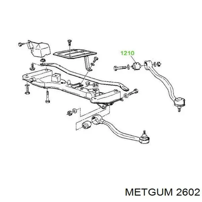 2602 Metgum Сайлентблок стабілізатора, заднього