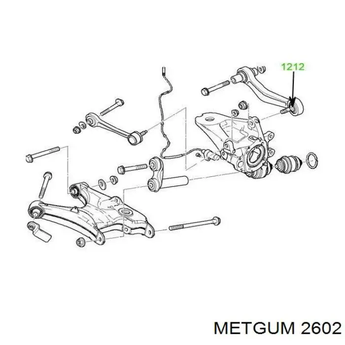 Купити 2602 Metgum Сайлентблок стабілізатора, заднього