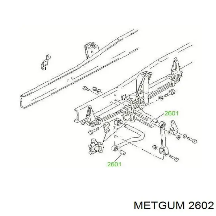 Сайлентблок стабілізатора, заднього 2602 Metgum