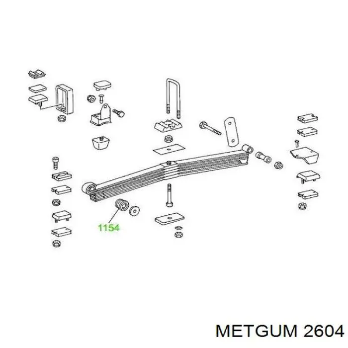 Купити 2604 Metgum Сайлентблок/втулка ресори передньої