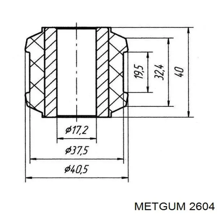 Сайлентблок/втулка ресори передньої 2604 Metgum