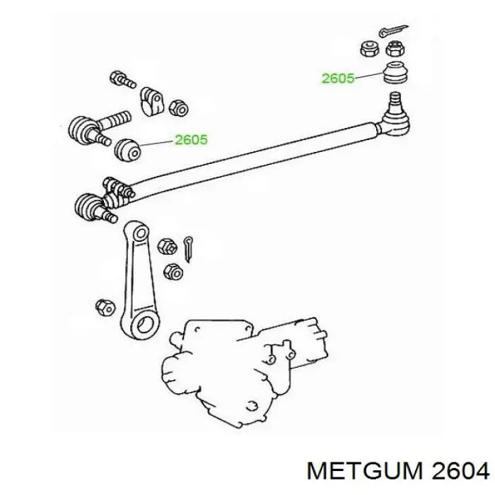 Сайлентблок/втулка ресори передньої Metgum 2604