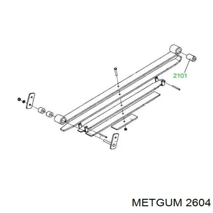 2604 Metgum Сайлентблок ресори передньої