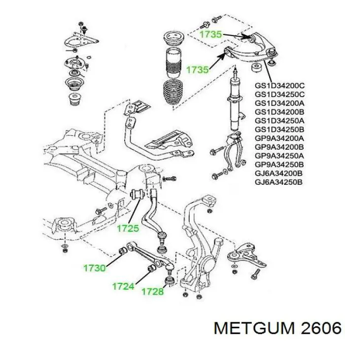 Пильник рульового накінечника Metgum 2606