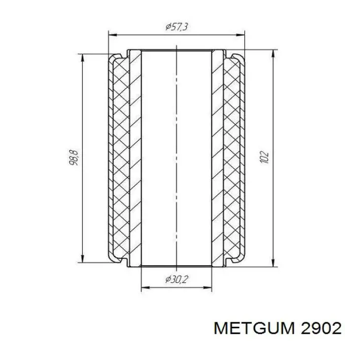 Сайлентблок/втулка ресори передньої 2902 Metgum