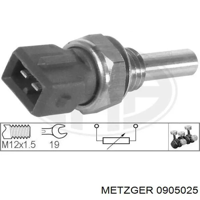 Датчик температури охолоджуючої рідини 0905025 Metzger