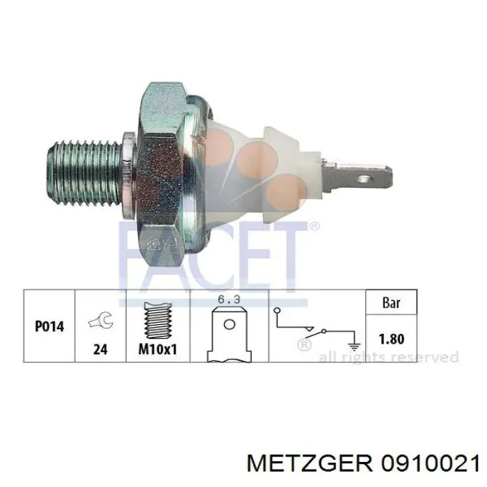Манометри (показник тиску масла) Metzger 0910021 ціна, від 3.40 USD