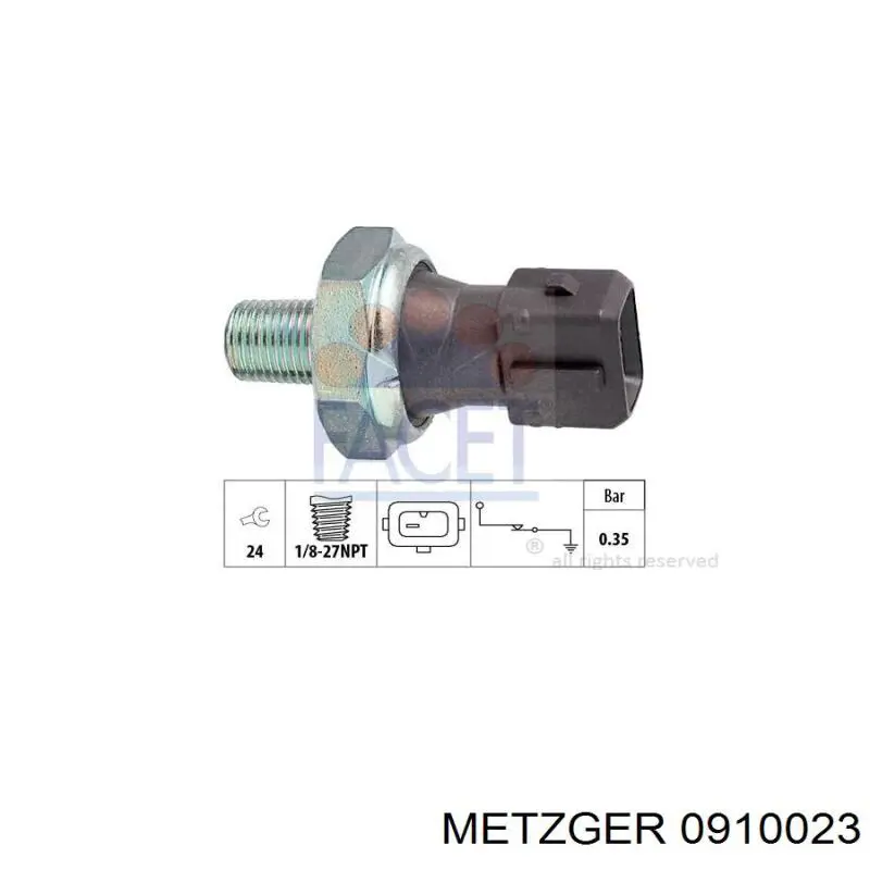 Датчик тиску масла 0910023 Metzger