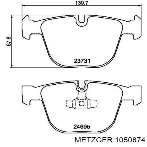 Ремкомплект задніх гальм 1050874 Metzger