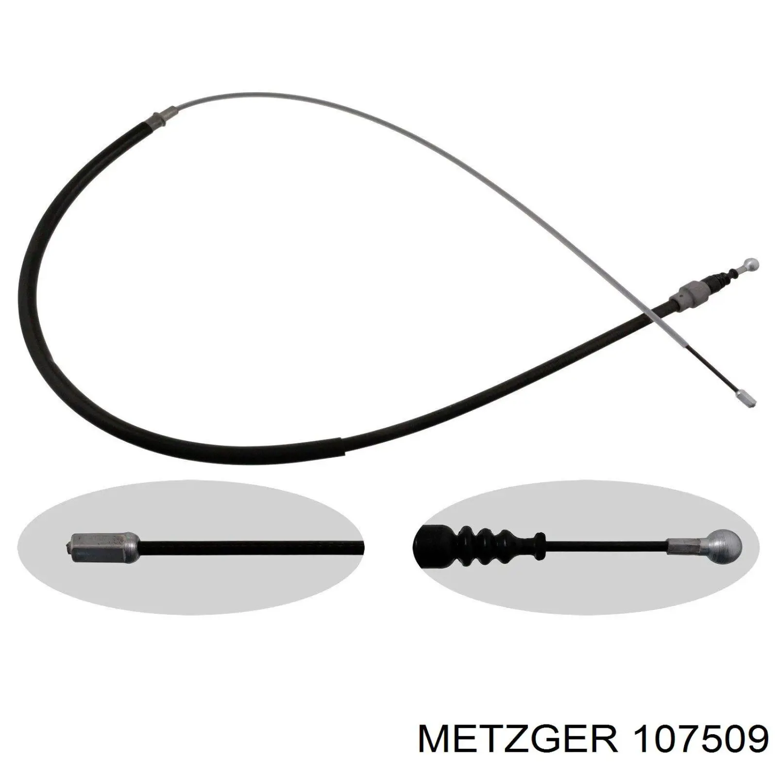 107509 Metzger трос ручного гальма задній, правий/лівий