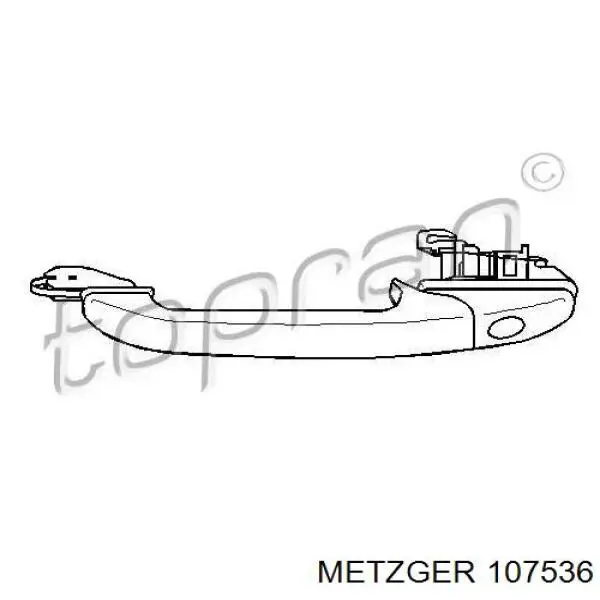 Трос ручного гальма задній, правий 107536 Metzger