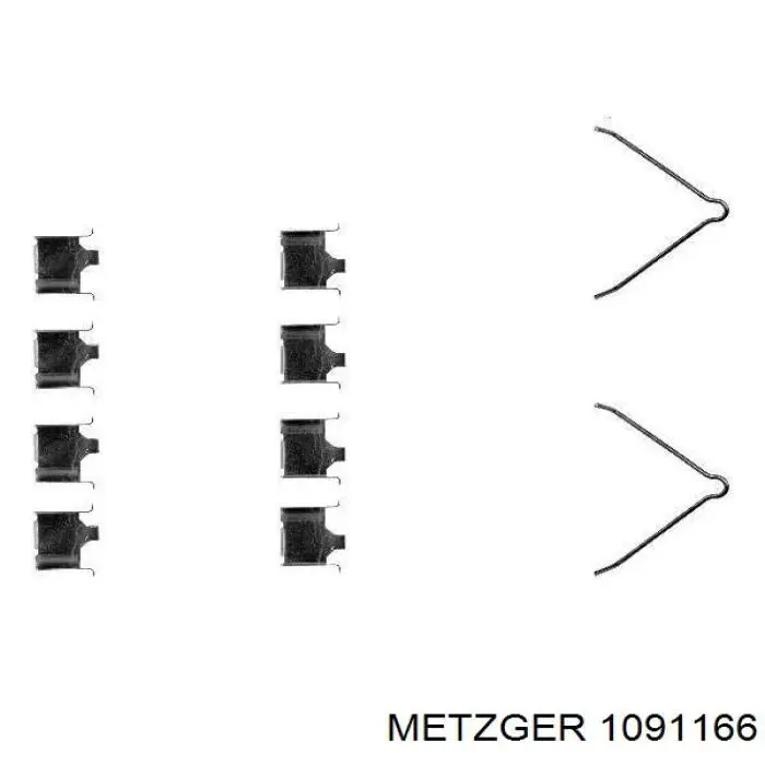 1091166 Metzger ремкомплект гальмівних колодок