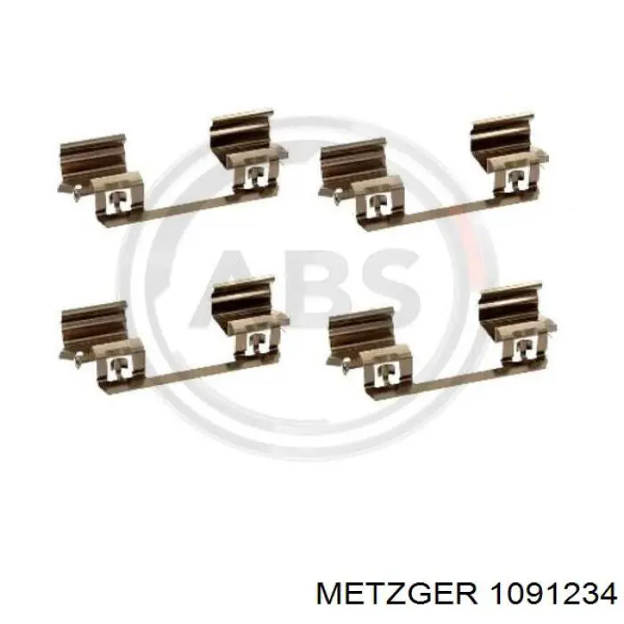 1091234 Metzger комплект пружинок кріплення дискових колодок, передніх