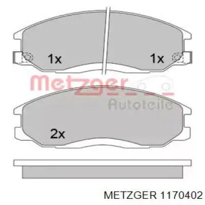 Колодки гальмівні передні, дискові 1170402 Metzger