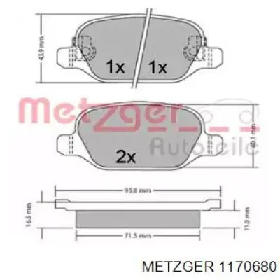 Купити B111328 Denckermann Задні колодки