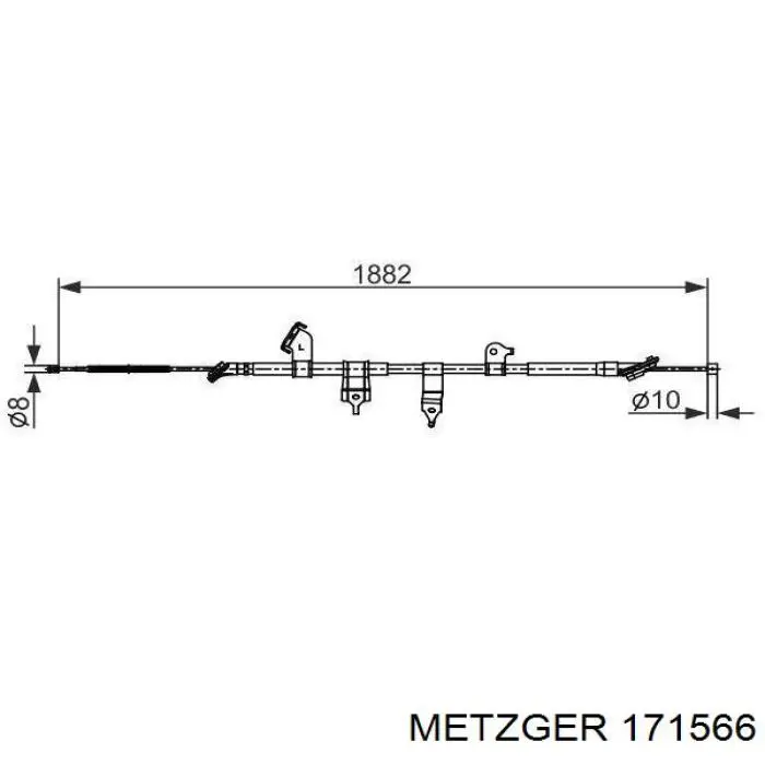 Трос стоянкового гальма задній лівий Maxgear 321548 ціна, від 23.91 USD