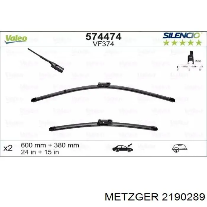 Трапеція склоочисника права Metzger 2190289 ціна, від 24.46 USD