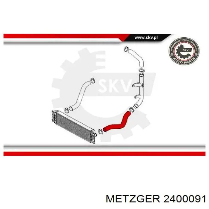 Шланг/патрубок интеркуллера Metzger 2400091 ціна, від 37.69 USD