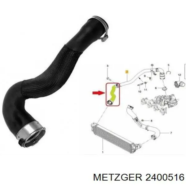 Купити 2400516 Metzger Шланг/патрубок интеркуллера