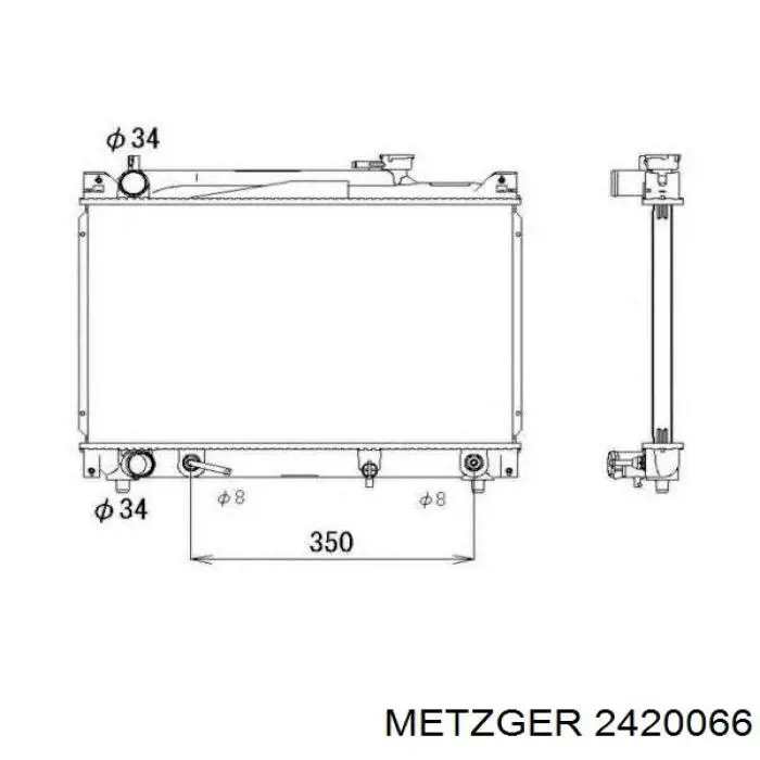 Шланг радіатора опалювача/пічки, обратка Metzger 2420066 ціна, від 37.63 USD