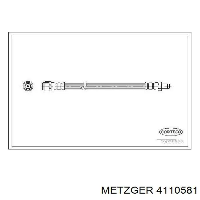 Шланг гальмівний задній 4110581 Metzger