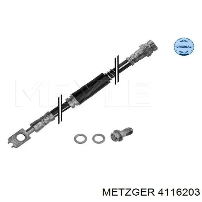 4116203 Metzger Гнучка гальмівна трубка передня