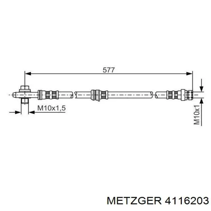 Купити 4116203 Metzger Гальмівні шланги передні