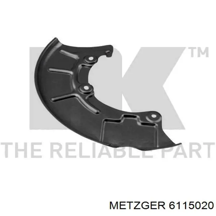 6115020 Metzger захист гальмівного диска, переднього, лівого