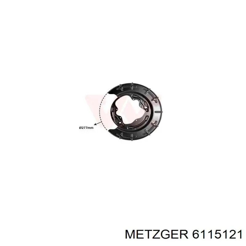 6115121 Metzger захист гальмівного диска заднього, лівого