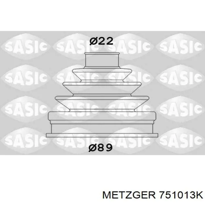Пильник ШРУСа зовнішній 751013K Metzger