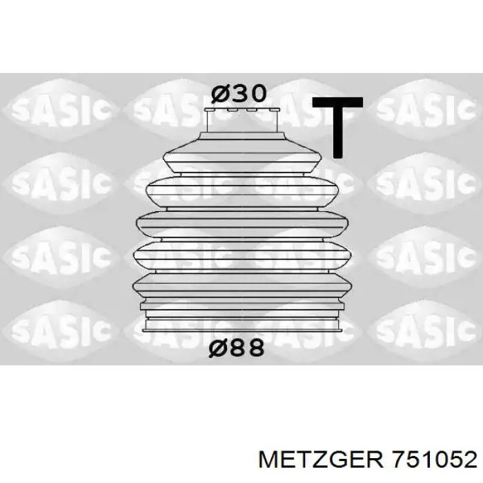 751052 Metzger пильник шруса зовнішній, передній піввісі
