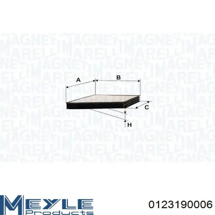 Фільтр салону 0123190006 Meyle