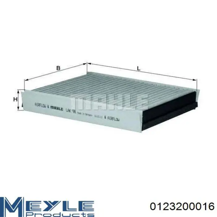 Фільтр салону 0123200016 Meyle